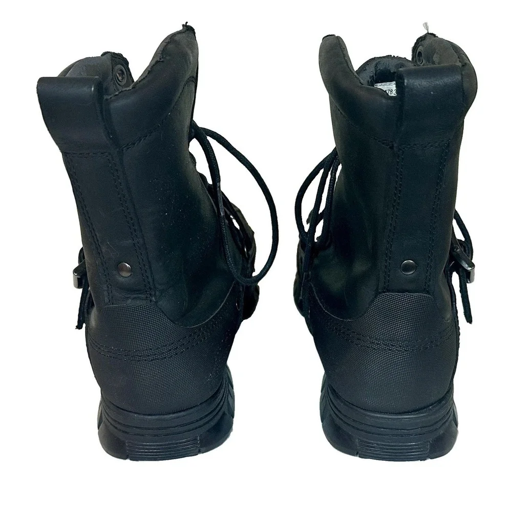 Vintage Polo Ralph Lauren Mens Drax Leather Black Boots Ankle Size 10D